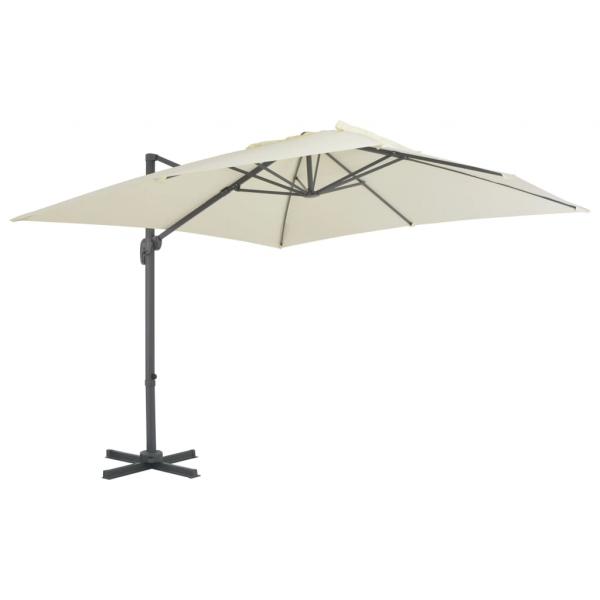 ARDEBO.de - Ampelschirm mit Aluminium-Mast 300x300 cm Sandweiß