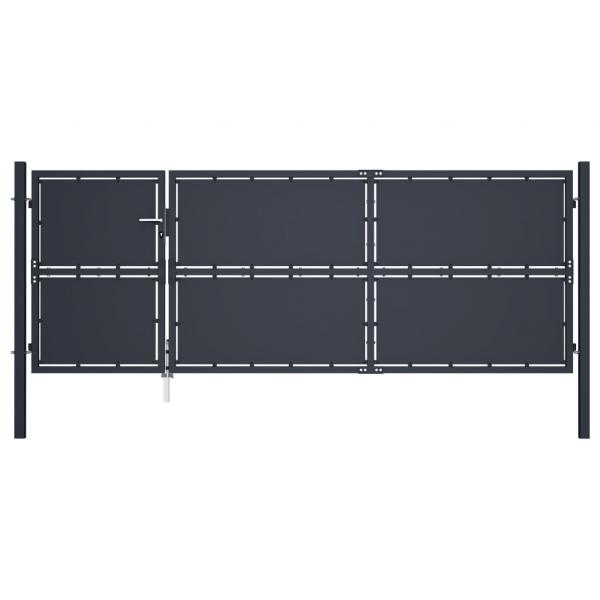 ARDEBO.de - Gartentor Stahl 350 x 125 cm Anthrazit