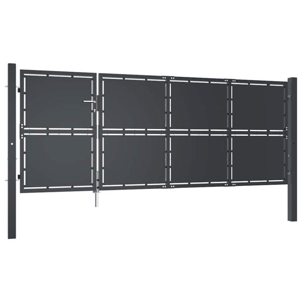 Gartentor Stahl 350 x 125 cm Anthrazit