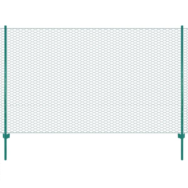 ARDEBO.de - Maschendrahtzaun mit Pfosten Stahl 25 x 1,5 m Grün