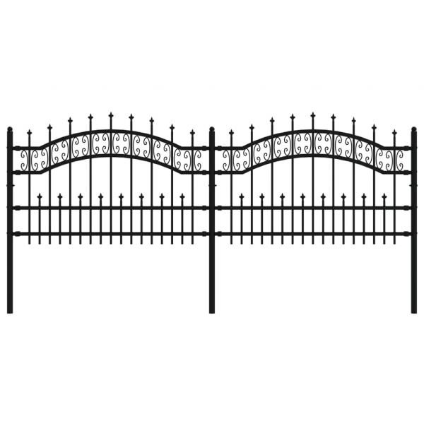 Gartenzaun mit Speerspitzen Schwarz 115 cm Stahl