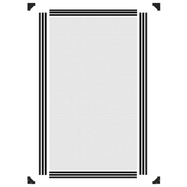 Magnet-Insektenschutz für Fenster Anthrazit 80x140 cm