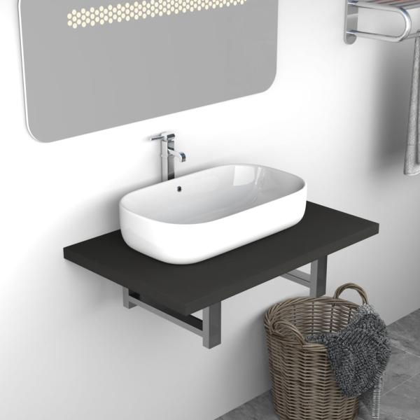 ARDEBO.de - Badmöbel Grau 60x40x16,3 cm