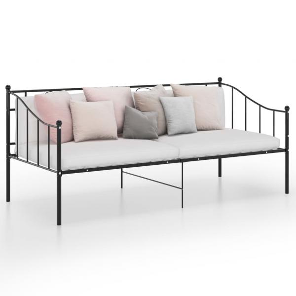 ARDEBO.de - Schlafsofa Bettgestell Schwarz Metall 90x200 cm