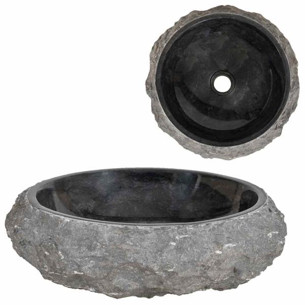 Waschbecken 40x12 cm Marmor Schwarz