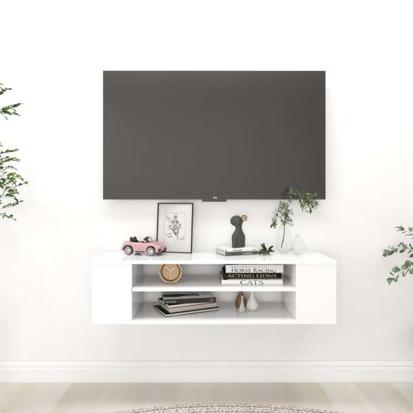 ARDEBO.de - TV-Hängeschrank Weiß 100x30x26,5 cm Holzwerkstoff