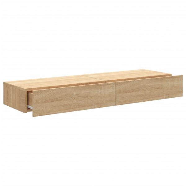 TV-Schränke mit LED-Leuchten 2 Stk. Sonoma-Eiche 60x35x15,5 cm