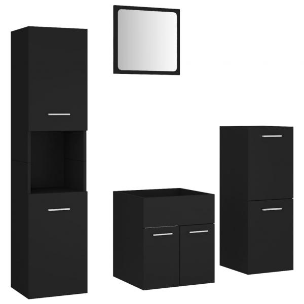 Badmöbel-Set Schwarz Holzwerkstoff
