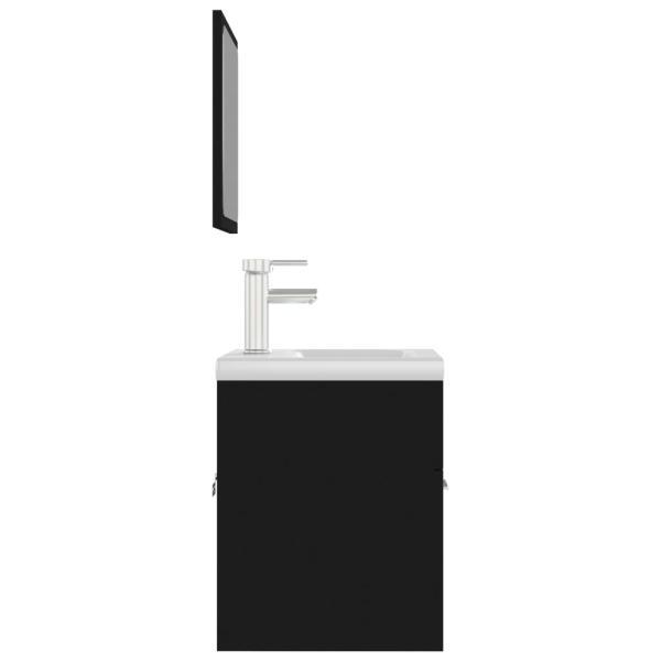 ARDEBO.de - Badmöbel-Set Schwarz Holzwerkstoff