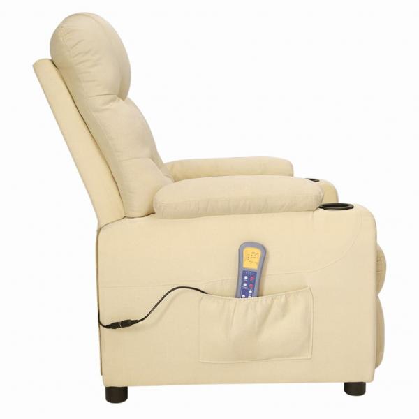 Massagesessel Creme Stoff