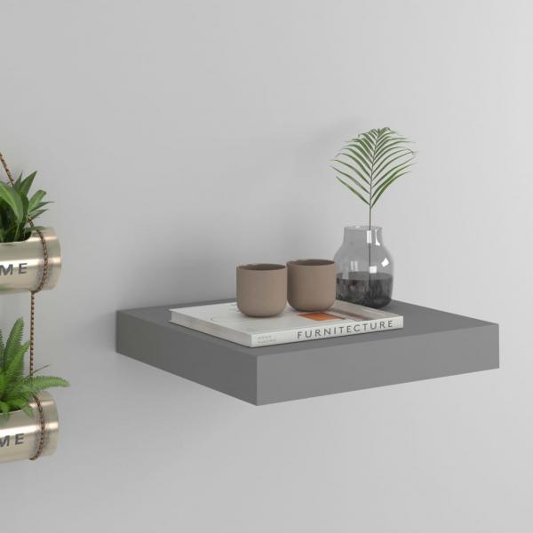 ARDEBO.de - Schweberegal Grau 23x23,5x3,8 cm MDF