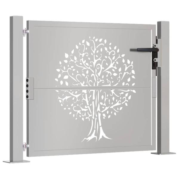 Gartentor 105x130 cm Cortenstahl Baum-Design