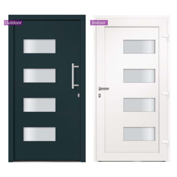 Haustür Aluminium und PVC Anthrazit 110x210 cm