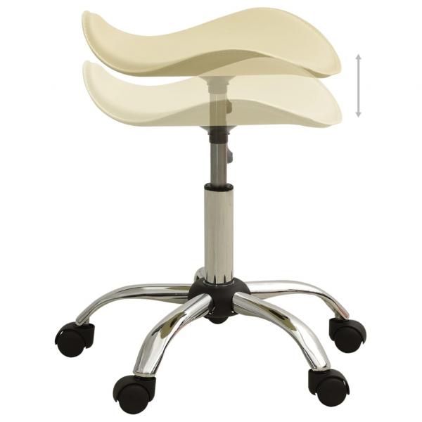 Friseur Rollhocker Creme Kunstleder