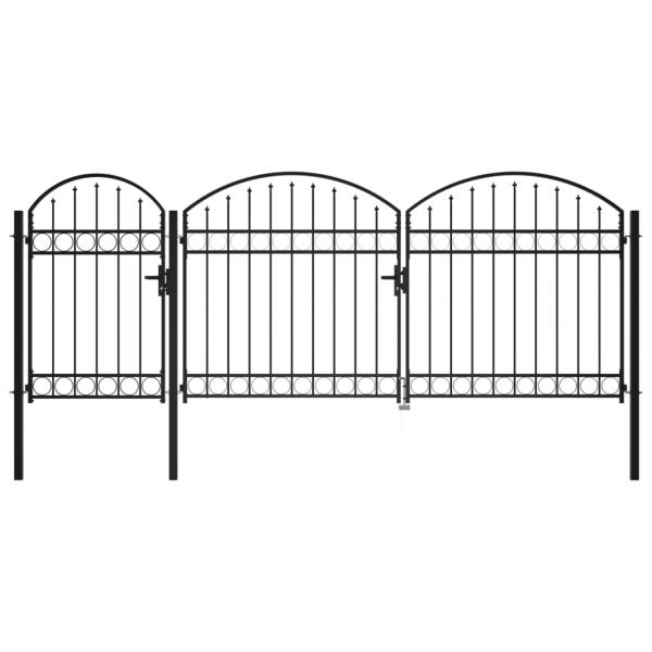 ARDEBO.de - Gartentor mit Gewölbter Spitze Stahl 2,25 x 4 m Schwarz