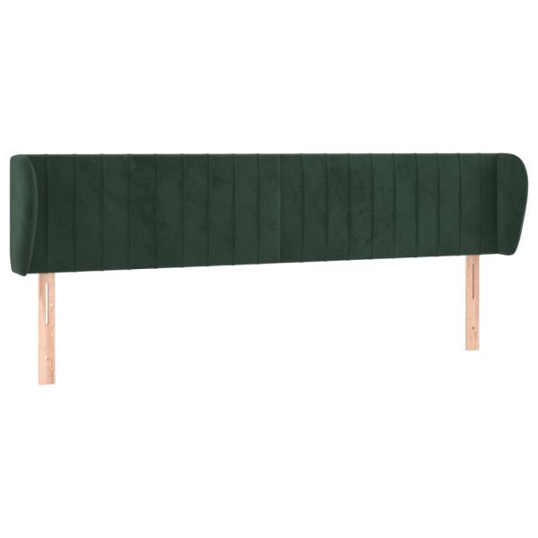 Kopfteil mit Ohren Dunkelgrün 203x23x78/88 cm Samt