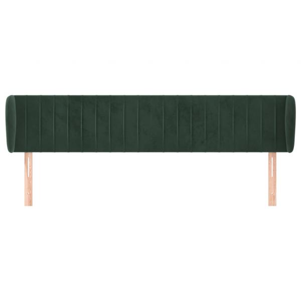 Kopfteil mit Ohren Dunkelgrün 203x23x78/88 cm Samt