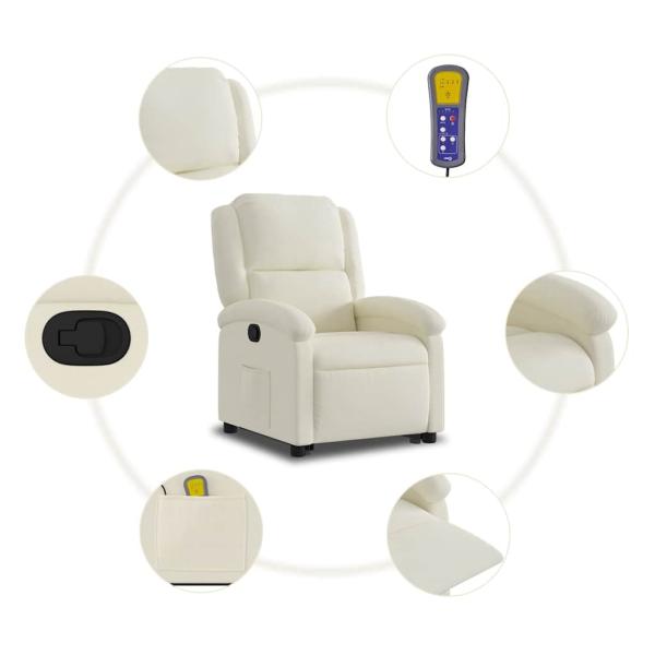 Massagesessel mit Aufstehhilfe Creme Samt