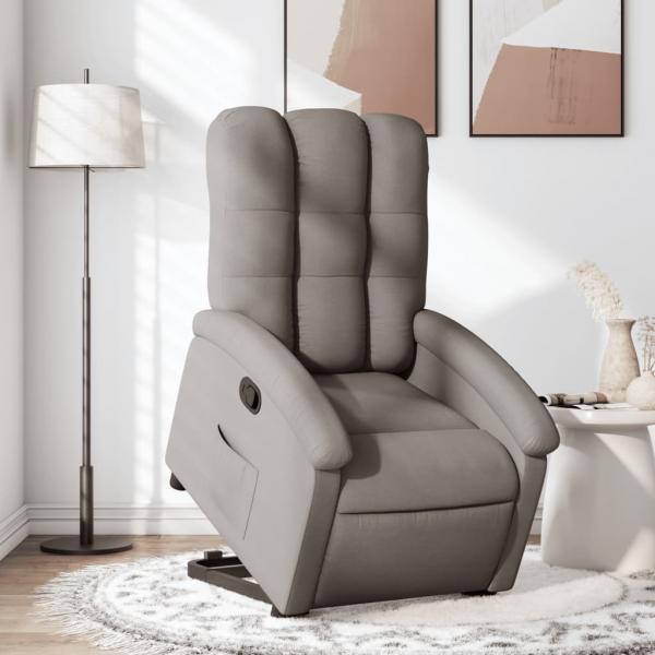 ARDEBO.de - Relaxsessel mit Aufstehhilfe Taupe Stoff