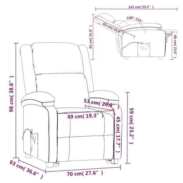 Massagesessel Creme Stoff