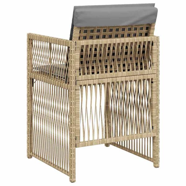 Gartenstühle mit Kissen 4 Stk. Beigemischung Poly Rattan