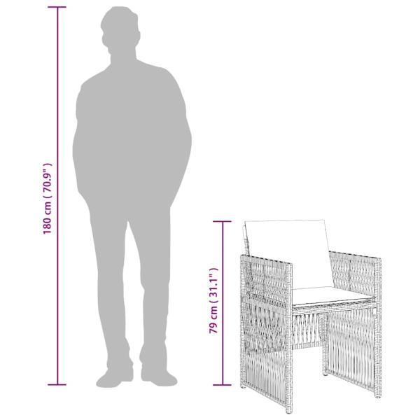 Gartenstühle mit Kissen 4 Stk. Beigemischung Poly Rattan