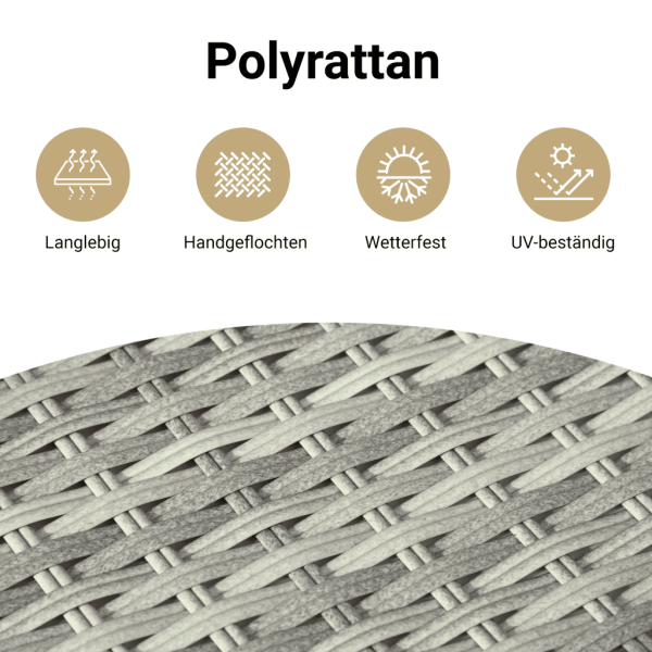 11-tlg. Garten-Sofagarnitur mit Kissen Hellgrau Poly Rattan