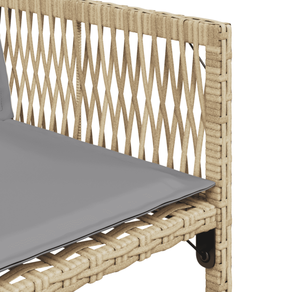 7-tlg. Garten-Essgruppe mit Kissen Beigemischung Poly Rattan