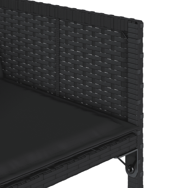 9-tlg. Garten-Essgruppe mit Kissen Schwarz Poly Rattan
