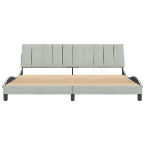 Bettgestell ohne Matratze Hellgrau 200x200 cm Samt