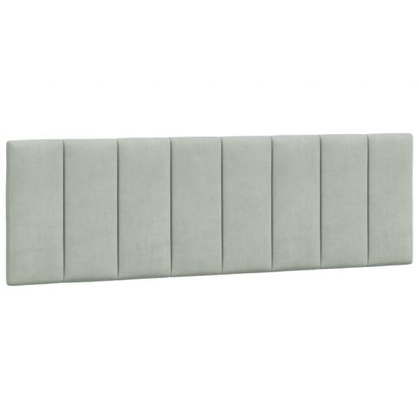 Bett mit Matratze Hellgrau 160x200 cm Samt