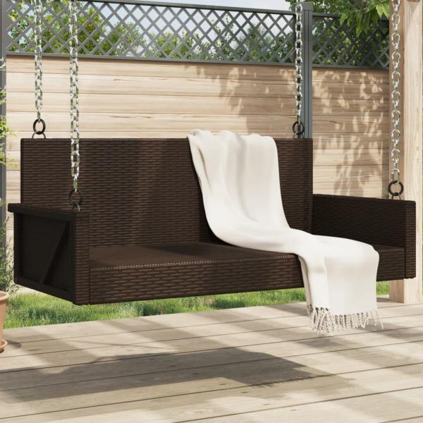 ARDEBO.de - Hängebank Braun 119x56x48 cm Poly Rattan