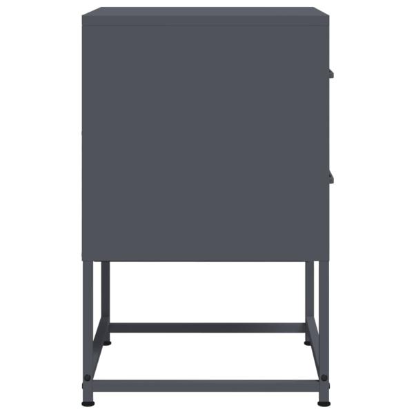 Nachttische 2 Stk. Anthrazit 36x39x60,5 cm Stahl