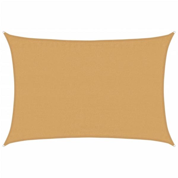 Sonnensegel 160 g/m² Rechteckig Sandfarbe 3,5x4,5 m HDPE