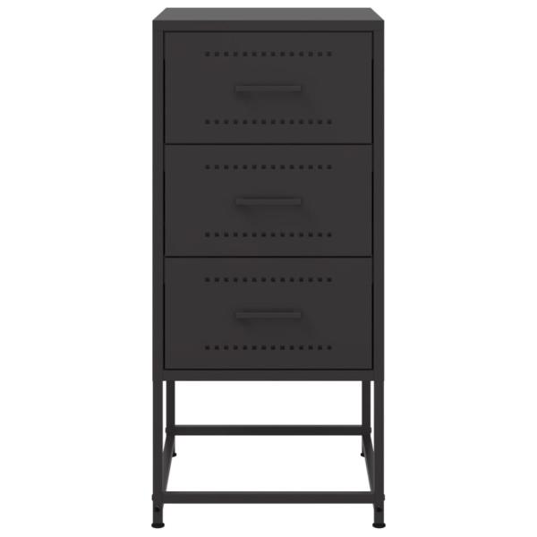 Nachttische 2 Stk. Schwarz 36x39x78 cm Stahl