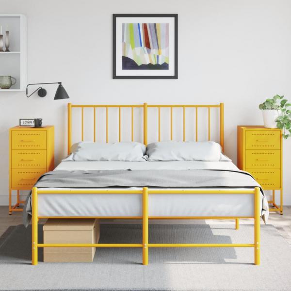 ARDEBO.de - Nachttische 2 Stk. Senfgelb 36x39x78 cm Stahl