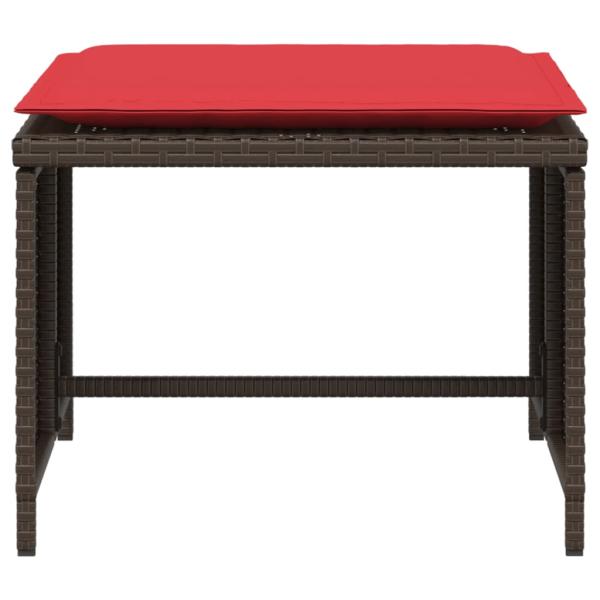 Gartenstuhl mit Fußhocker Braun Poly Rattan