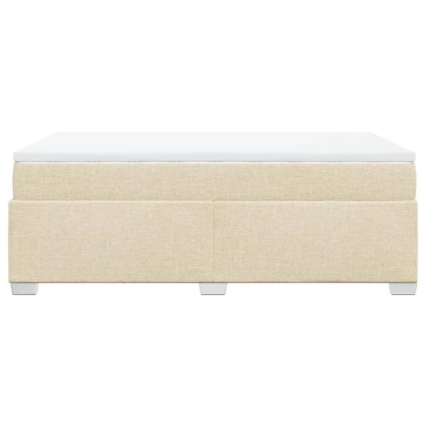 Boxspringbett mit Matratze Creme 120x200 cm Stoff