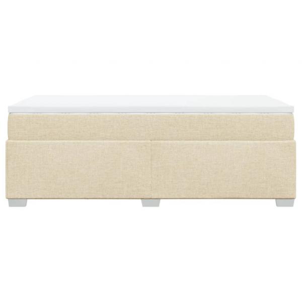 Boxspringbett mit Matratze Creme 80x200 cm Stoff