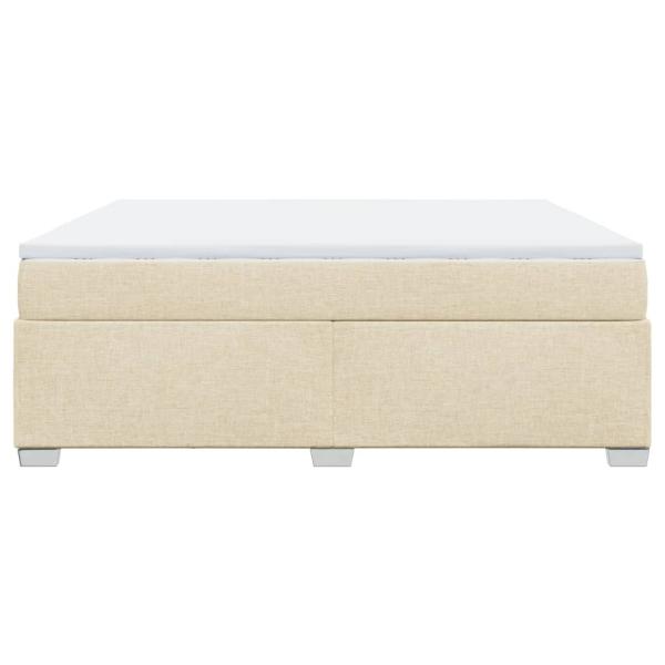 Boxspringbett mit Matratze Creme 180x200 cm Stoff