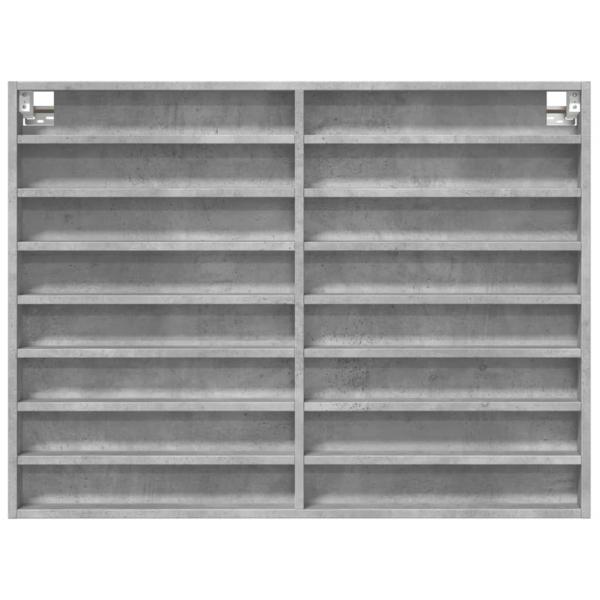 Vitrinenschrank Betongrau 100x8,5x75 cm Holzwerkstoff