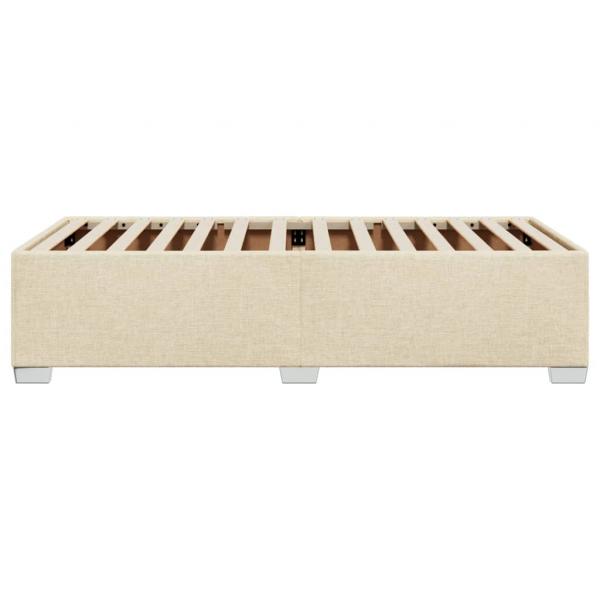 Bettgestell ohne Matratze Creme 100x200 cm Stoff