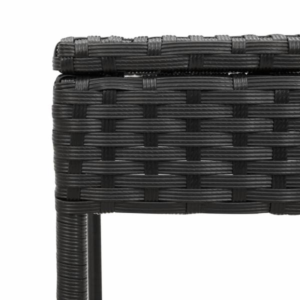 3-tlg. Sonnenliegen-Set mit Auflage Schwarz Poly-Rattan