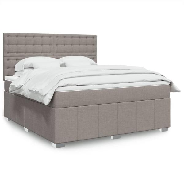 ARDEBO.de - Boxspringbett mit Matratze Taupe 180x200 cm Stoff
