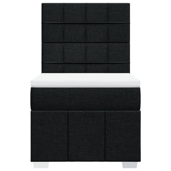Boxspringbett mit Matratze Schwarz 90x200 cm Stoff