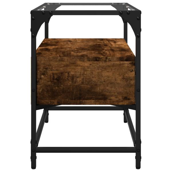 ARDEBO.de - TV-Schrank mit Glasplatte Räuchereiche 60x35x51cm Holzwerkstoff