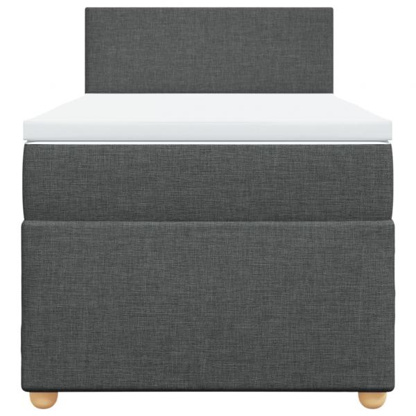 Boxspringbett mit Matratze Dunkelgrau 80x200 cm Stoff