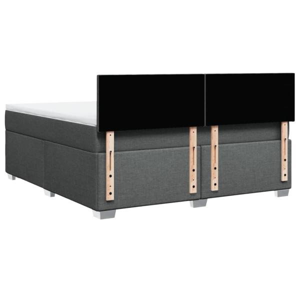Boxspringbett mit Matratze Dunkelgrau 180x200 cm Stoff