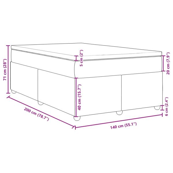 Boxspringbett mit Matratze Dunkelgrau 140x200 cm Stoff