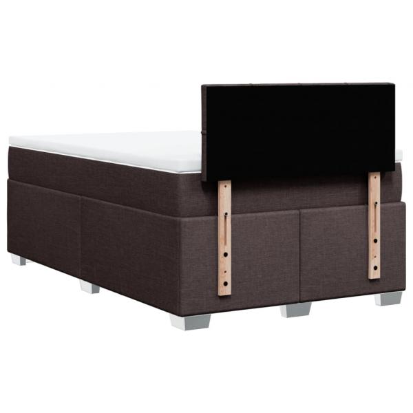 Boxspringbett mit Matratze Dunkelbraun 120x200 cm Stoff